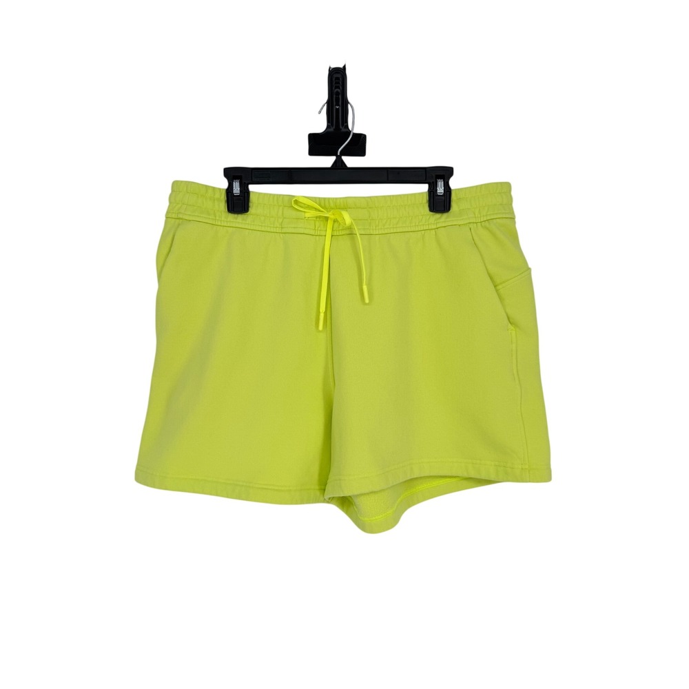 Lululemon Womens Shorts Loungeful HR Neon Yellow Sz 14 Comfy Fleece EXC Cond